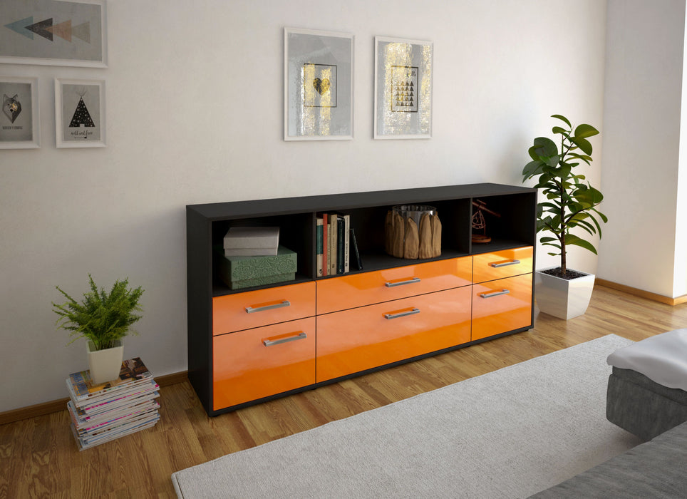 Sideboard Estella, Orange Seite (180x79x35cm) - Stil.Zeit Möbel GmbH