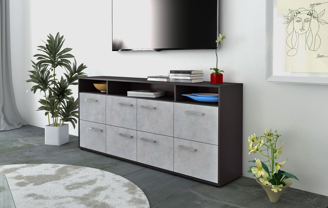 Sideboard Evita, Beton Seite (180x79x35cm) - Stil.Zeit Möbel GmbH