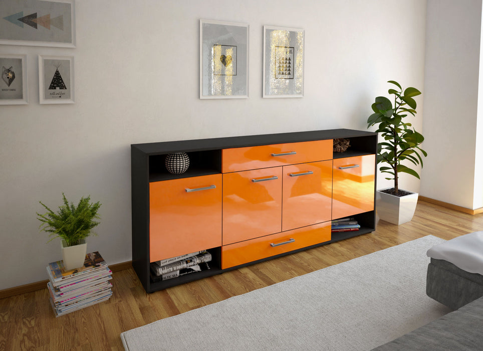 Sideboard Felicia, Orange Seite (180x79x35cm) - Stil.Zeit Möbel GmbH