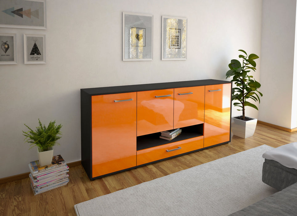 Sideboard Felicitas, Orange Seite (180x79x35cm) - Stil.Zeit Möbel GmbH
