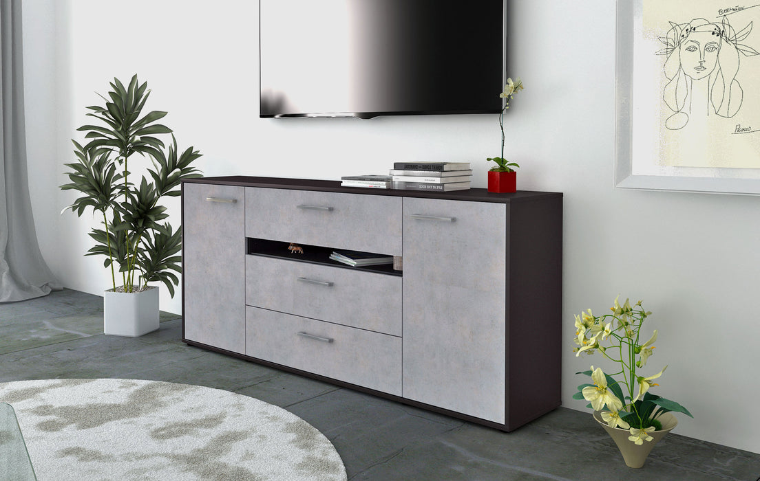 Sideboard Fernanda, Beton Seite (180x79x35cm) - Stil.Zeit Möbel GmbH