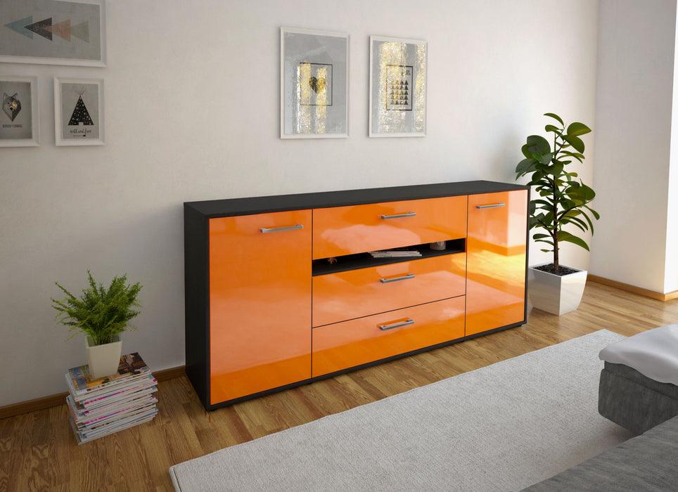 Sideboard Fernanda, Orange Seite (180x79x35cm) - Stil.Zeit Möbel GmbH