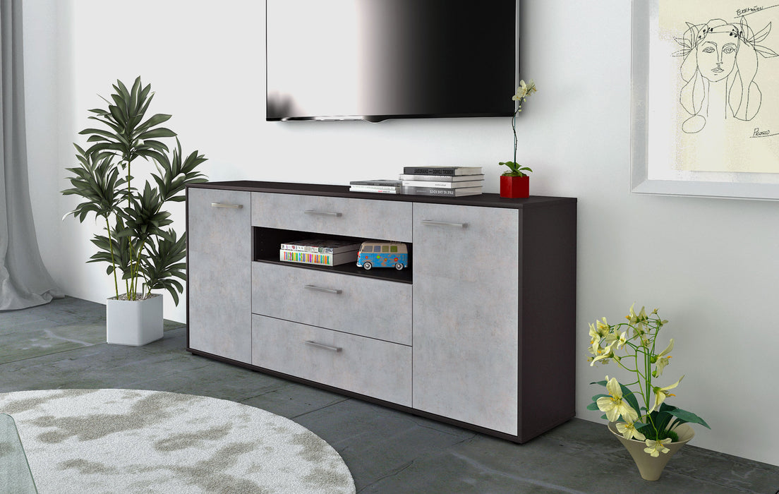 Sideboard Filippa, Beton Seite (180x79x35cm) - Stil.Zeit Möbel GmbH