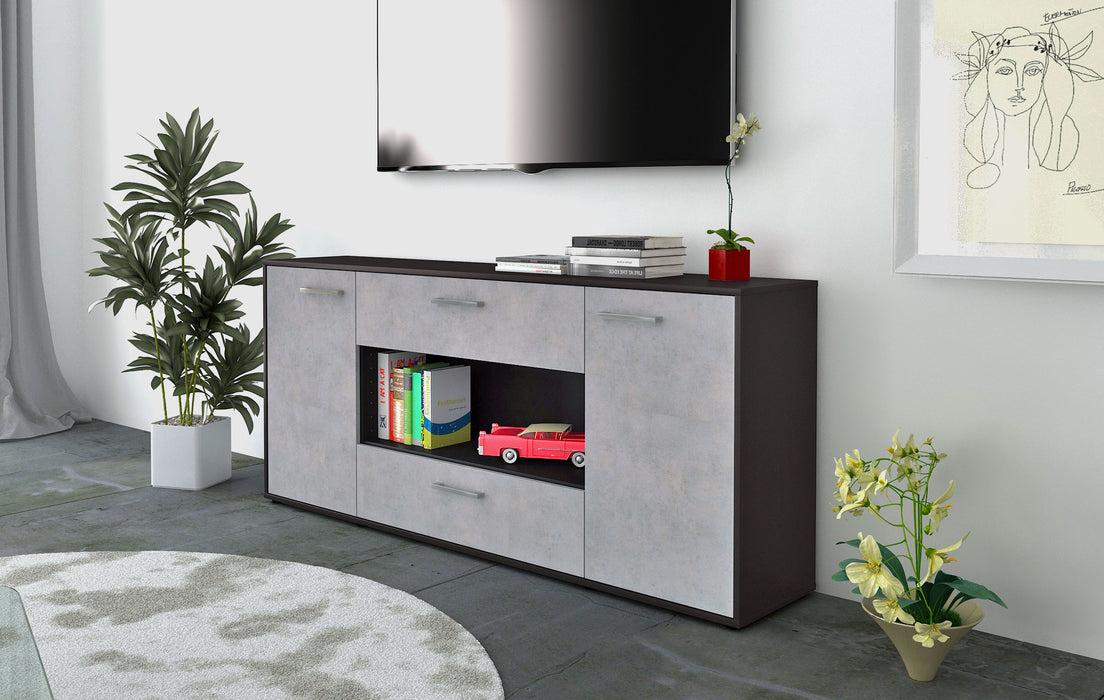 Sideboard Filomena, Beton Seite (180x79x35cm) - Stil.Zeit Möbel GmbH