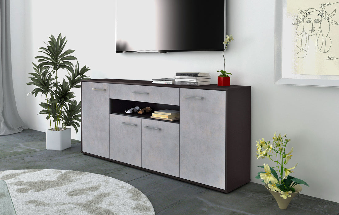 Sideboard Fiorella, Beton Seite (180x79x35cm) - Stil.Zeit Möbel GmbH