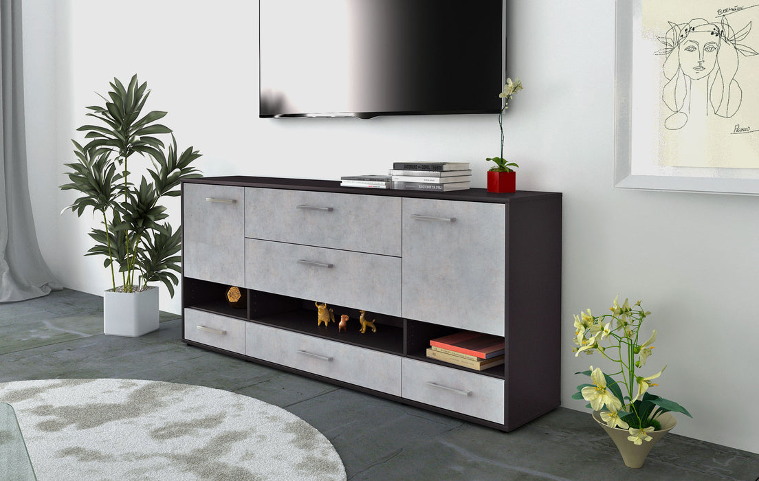 Sideboard Florentina, Beton Seite (180x79x35cm) - Stil.Zeit Möbel GmbH