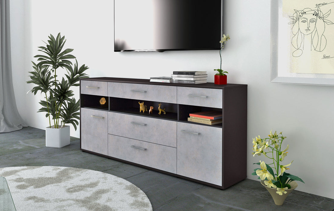 Sideboard Floria, Beton Seite (180x79x35cm) - Stil.Zeit Möbel GmbH