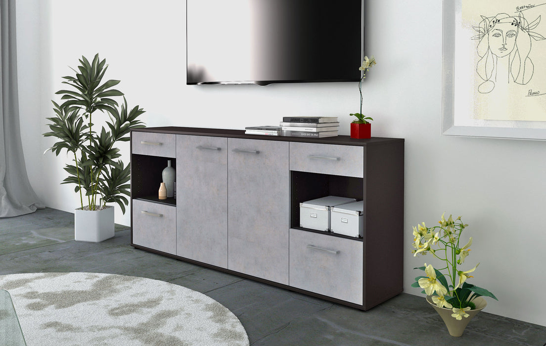 Sideboard Gabriella, Beton Seite (180x79x35cm) - Stil.Zeit Möbel GmbH