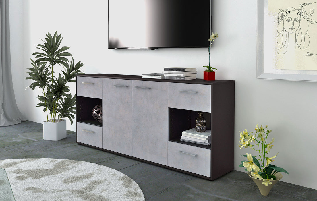 Sideboard Gaia, Beton Seite (180x79x35cm) - Stil.Zeit Möbel GmbH