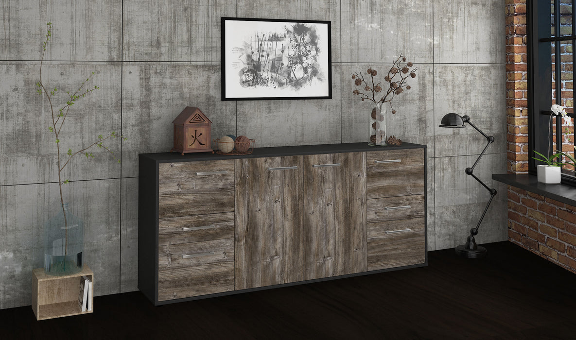 Sideboard Gemma, Treibholz Seite (180x79x35cm) - Stil.Zeit Möbel GmbH