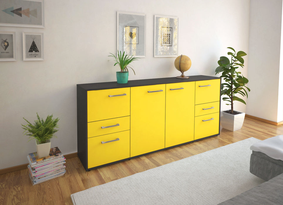 Sideboard Gemma, Gelb Seite (180x79x35cm) - Stil.Zeit Möbel GmbH