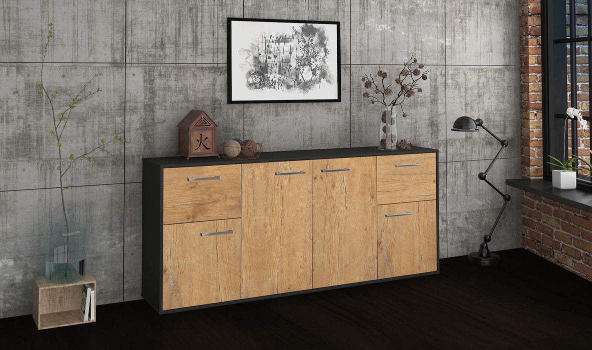 Sideboard Georgina, Eiche Seite (180x79x35cm) - Stil.Zeit Möbel GmbH