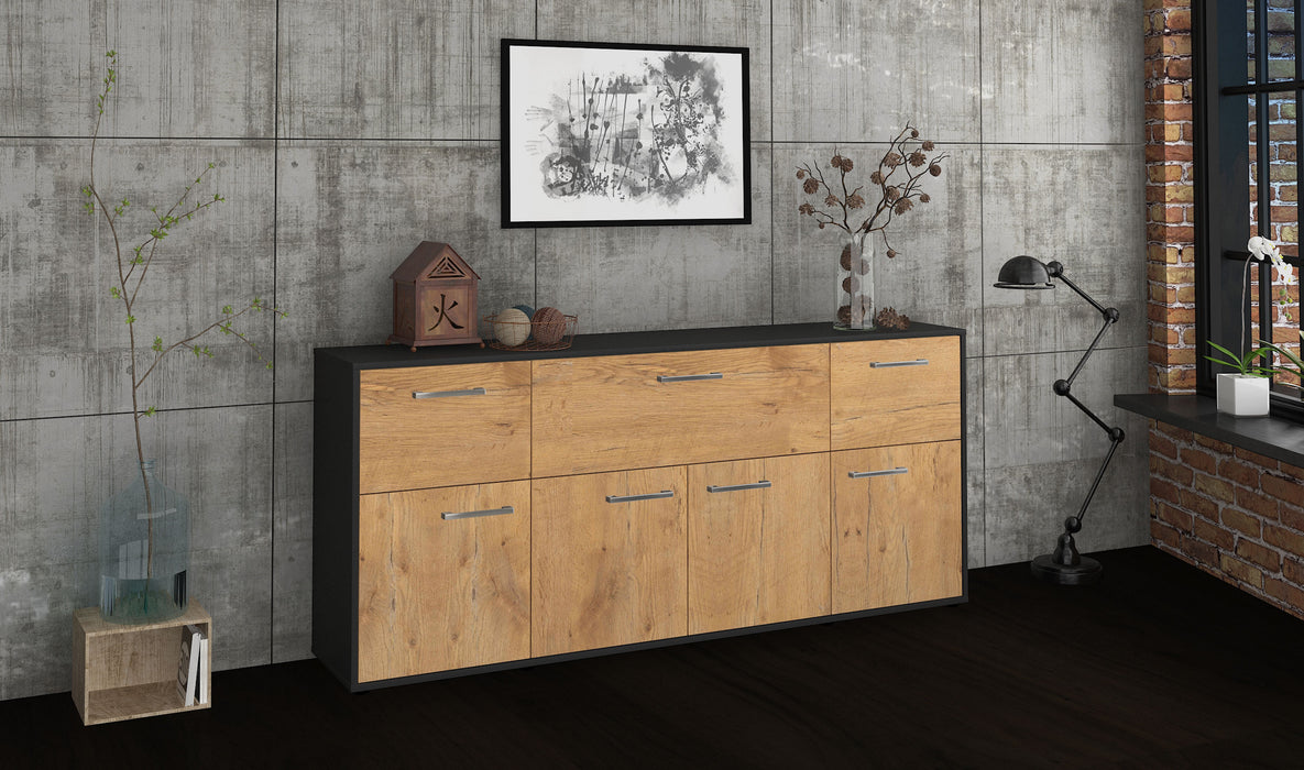 Sideboard Gianna, Eiche Seite (180x79x35cm) - Stil.Zeit Möbel GmbH