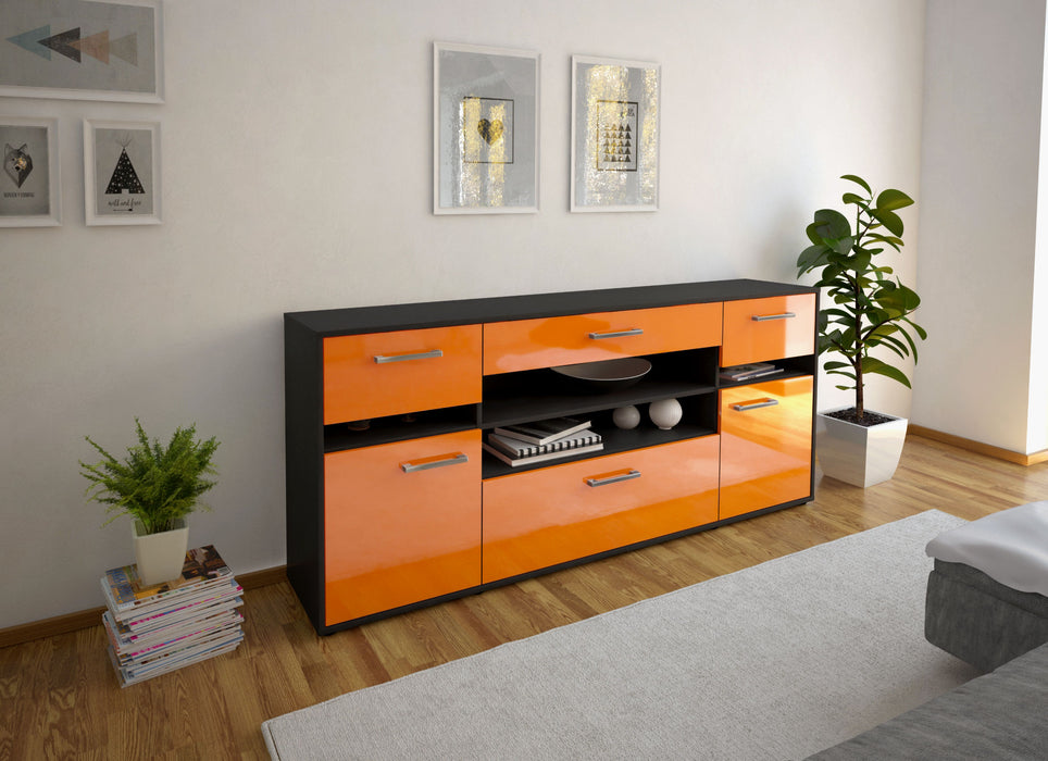 Sideboard Gina, Orange Seite (180x79x35cm) - Stil.Zeit Möbel GmbH