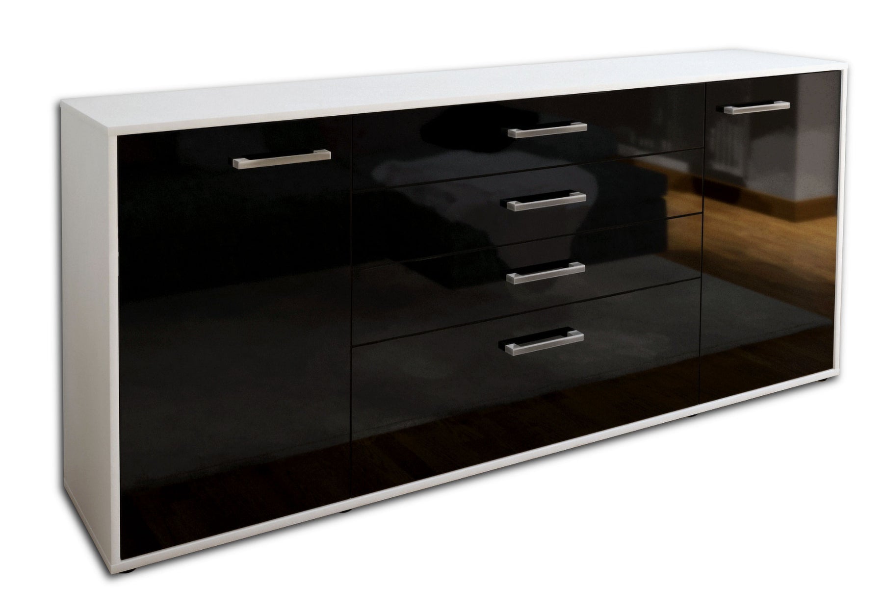 Sideboard Eleni, Schwarz Studio (180x79x35cm) - Stil.Zeit Möbel GmbH