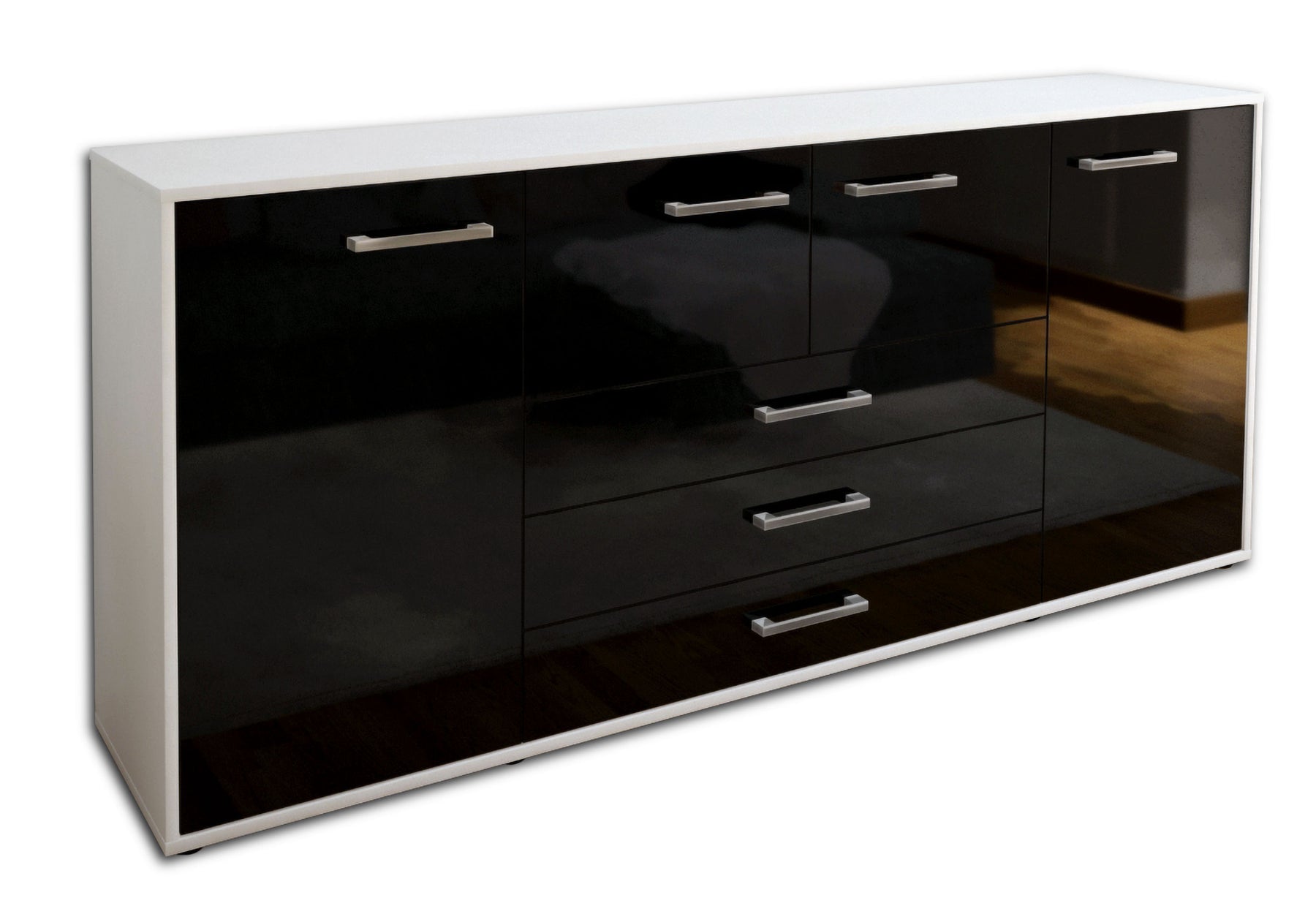 Sideboard Eliana, Schwarz Studio (180x79x35cm) - Stil.Zeit Möbel GmbH