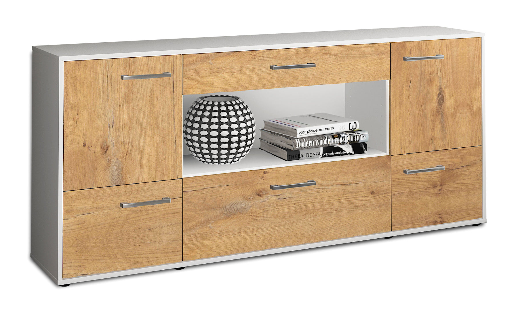 Sideboard Elodie, Eiche Studio (180x79x35cm) - Stil.Zeit Möbel GmbH