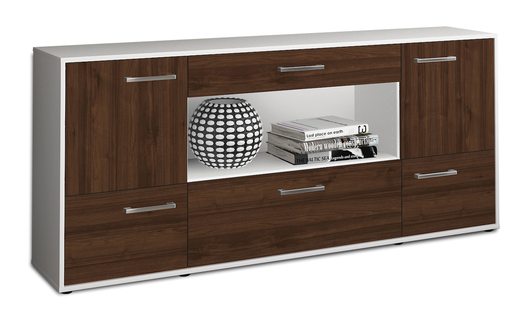 Sideboard Elodie, Walnuss Studio (180x79x35cm) - Stil.Zeit Möbel GmbH