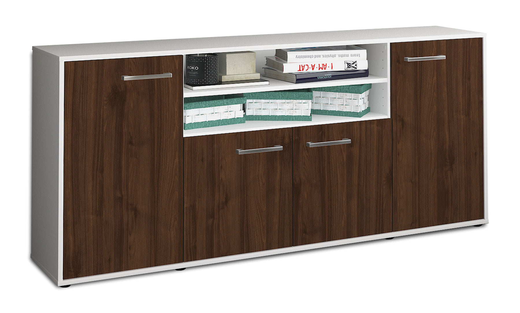 Sideboard Elsita, Walnuss Studio (180x79x35cm) - Stil.Zeit Möbel GmbH