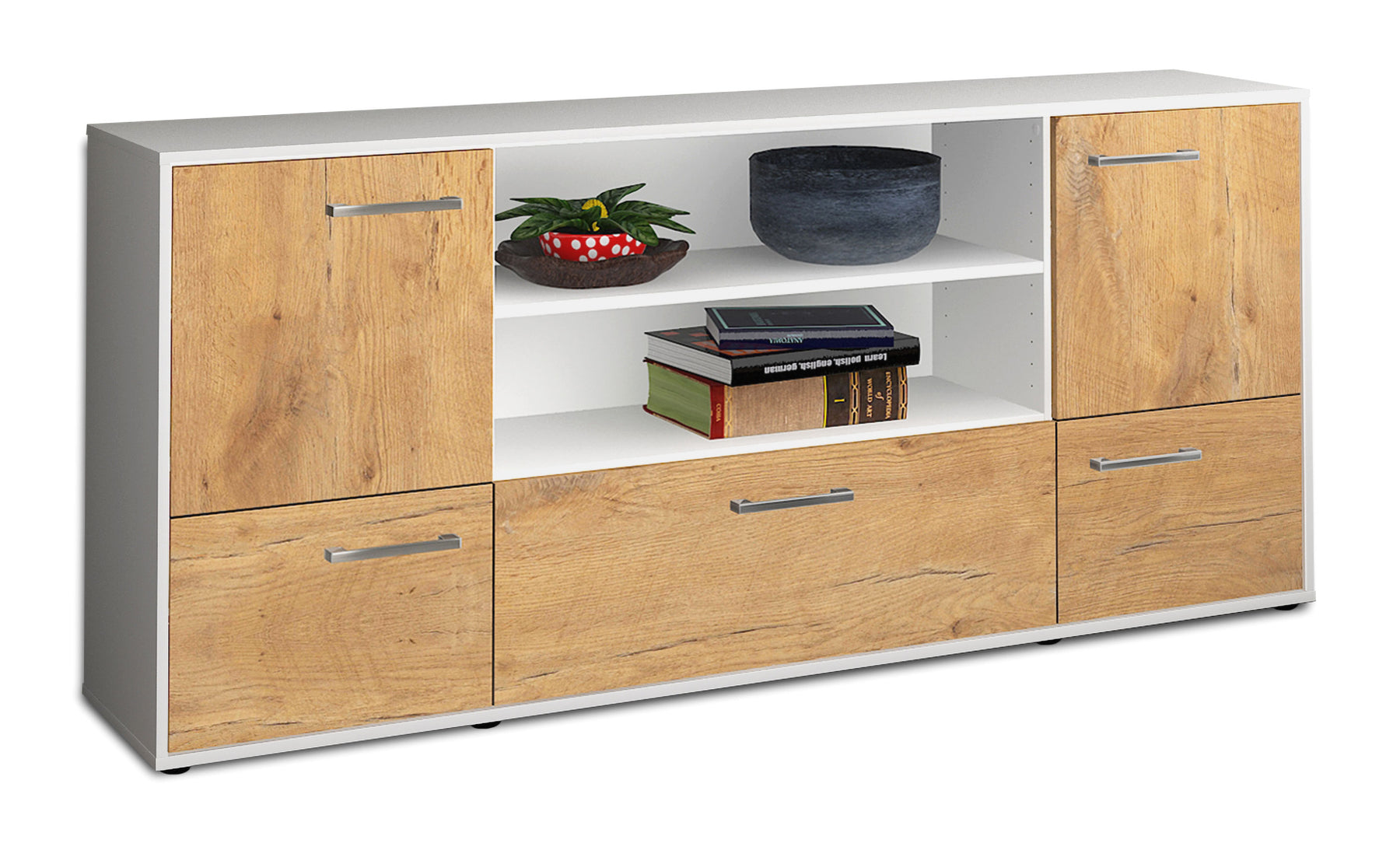 Sideboard Emanuela, Eiche Studio (180x79x35cm) - Stil.Zeit Möbel GmbH