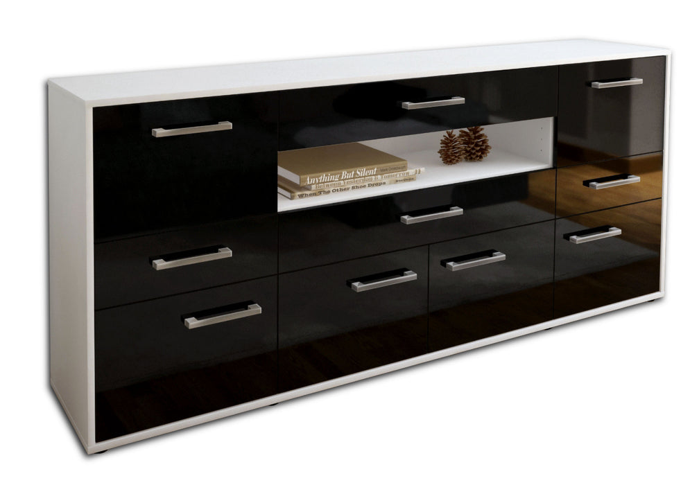 Sideboard Emerelda, Schwarz Studio (180x79x35cm) - Stil.Zeit Möbel GmbH