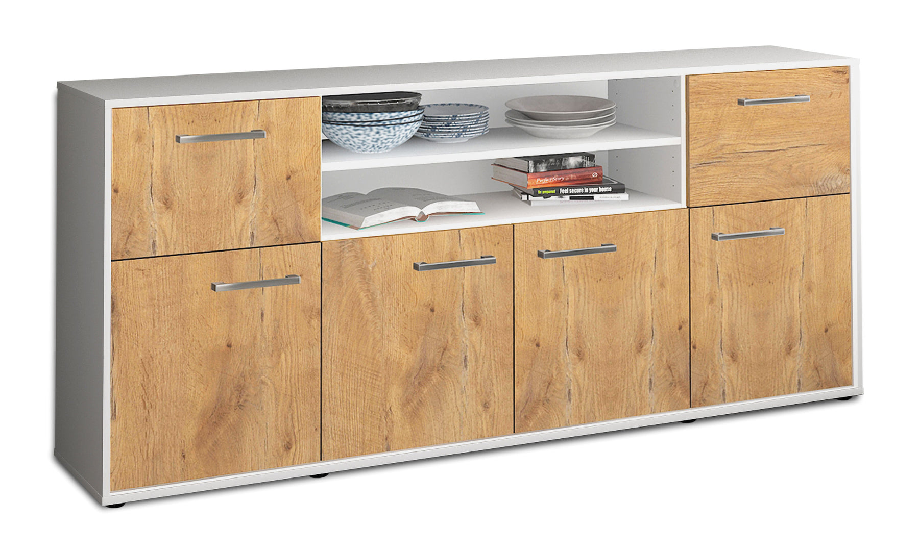 Sideboard Ermelina, Eiche Studio (180x79x35cm) - Stil.Zeit Möbel GmbH