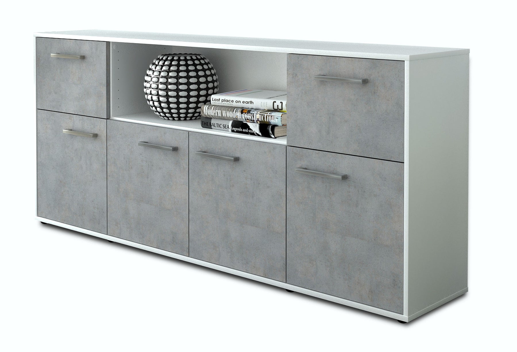 Sideboard Ermentrude, Beton Studio (180x79x35cm) - Stil.Zeit Möbel GmbH