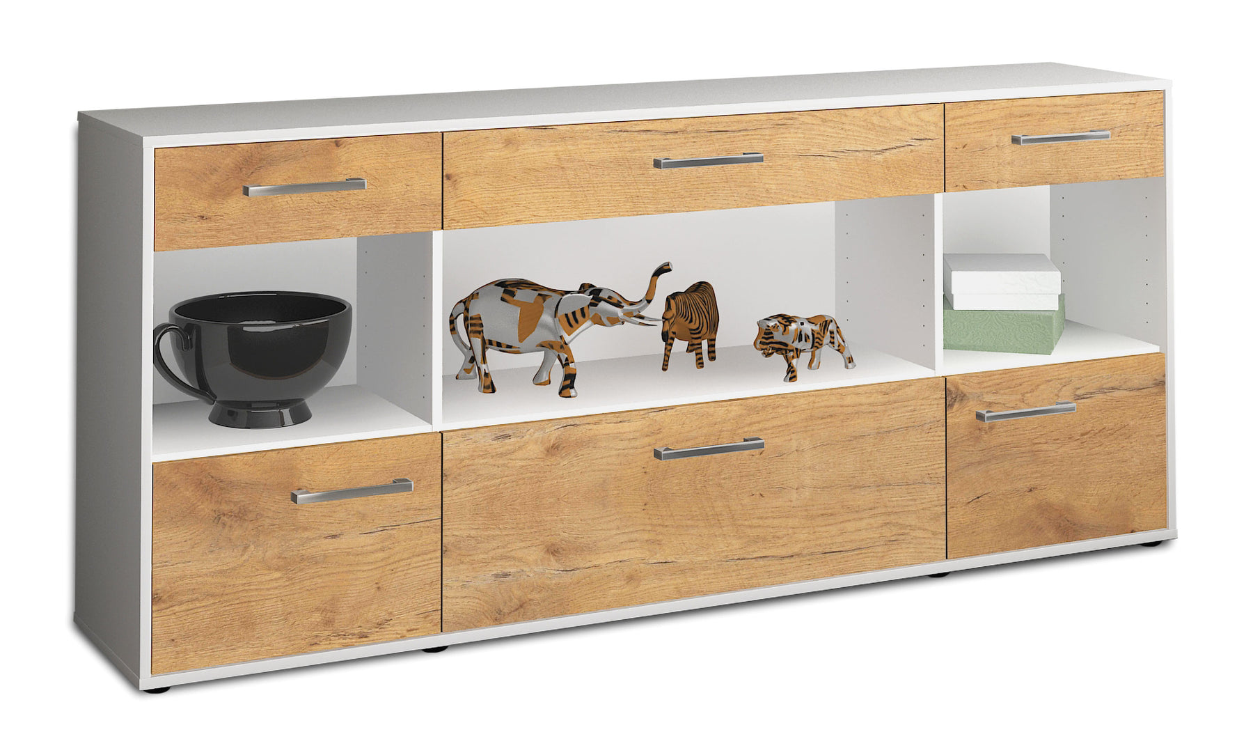 Sideboard Fabiana, Eiche Studio (180x79x35cm) - Stil.Zeit Möbel GmbH