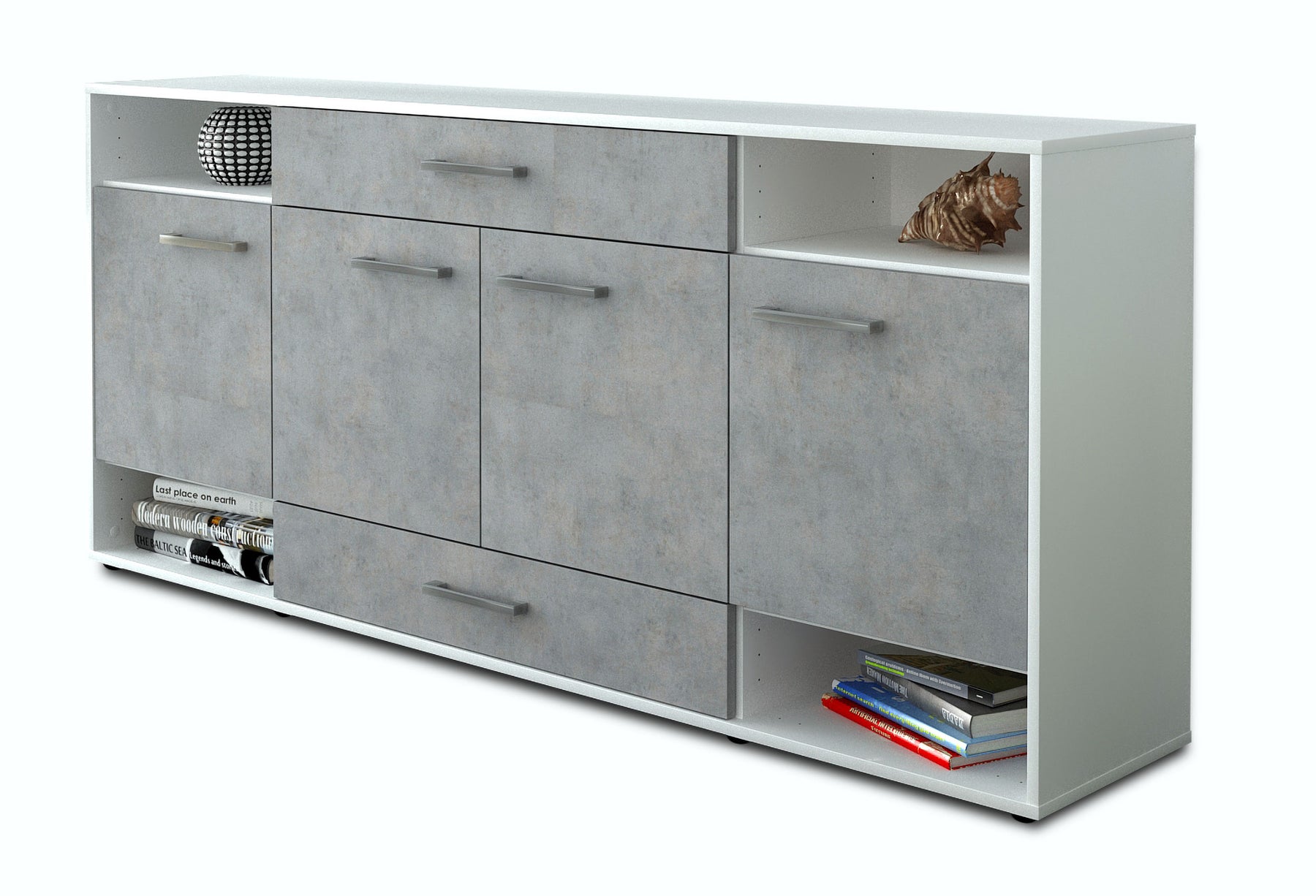 Sideboard Felicia, Beton Studio (180x79x35cm) - Stil.Zeit Möbel GmbH