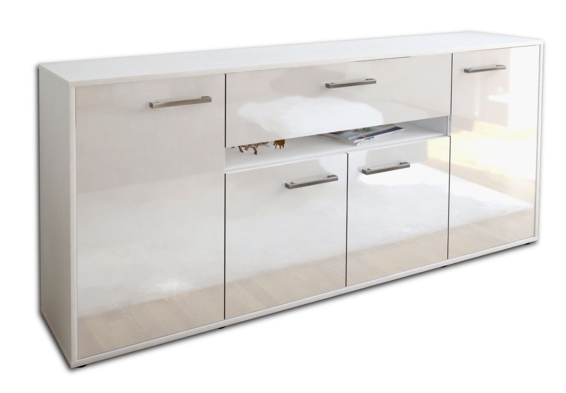 Sideboard Flavia, Weiß Studio (180x79x35cm) - Stil.Zeit Möbel GmbH