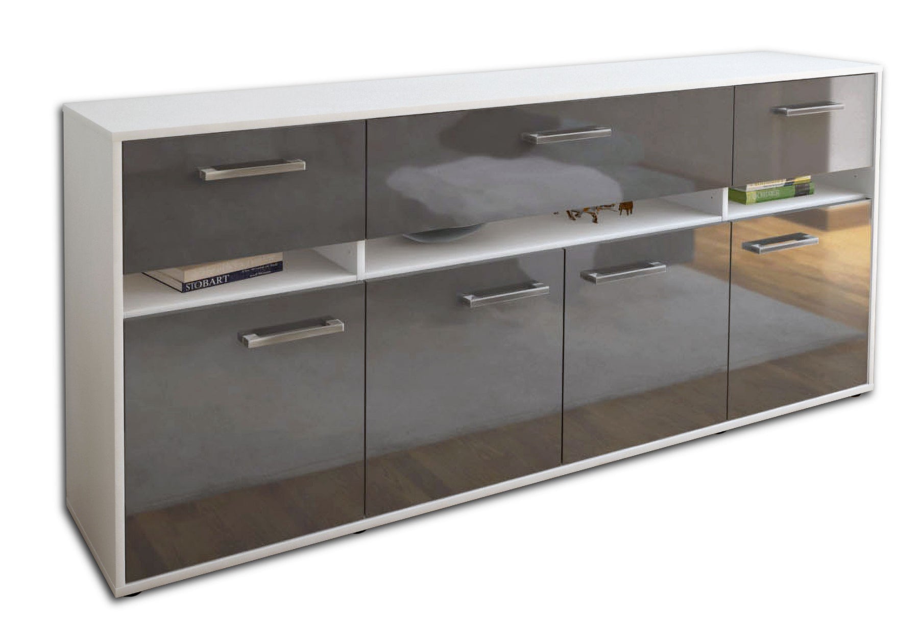 Sideboard Flora, Grau Studio (180x79x35cm) - Stil.Zeit Möbel GmbH