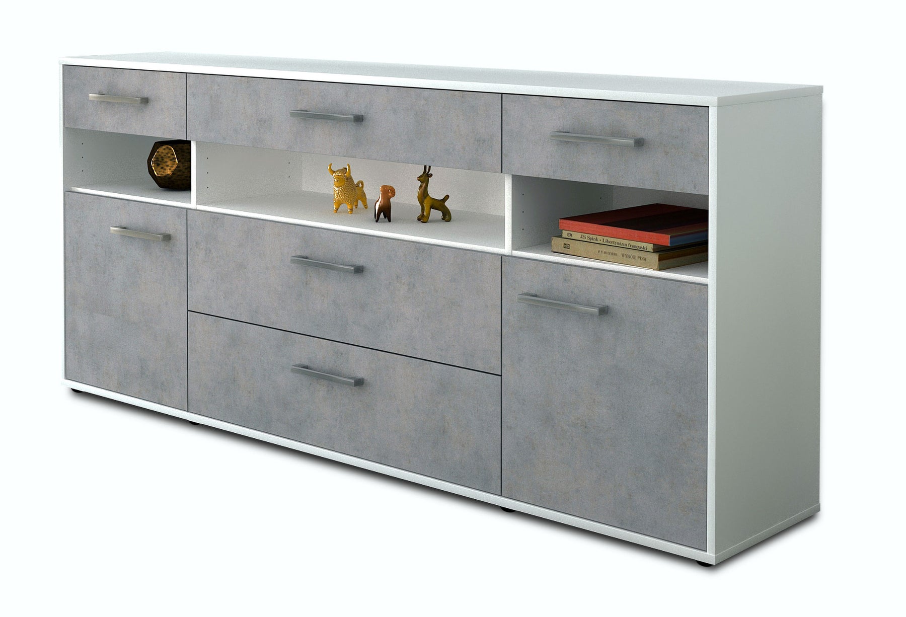 Sideboard Floria, Beton Studio (180x79x35cm) - Stil.Zeit Möbel GmbH