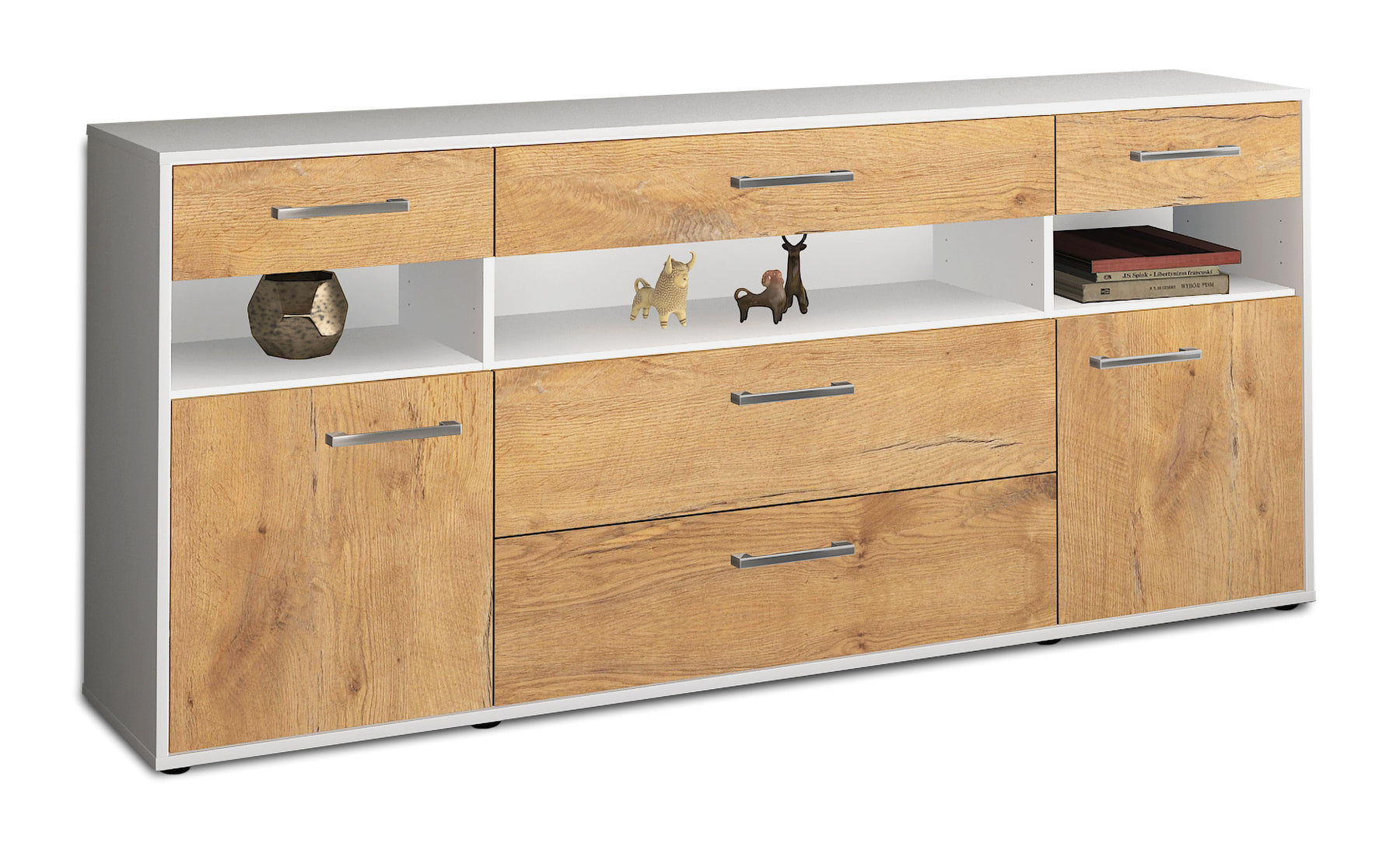 Sideboard Floria, Eiche Studio (180x79x35cm) - Stil.Zeit Möbel GmbH