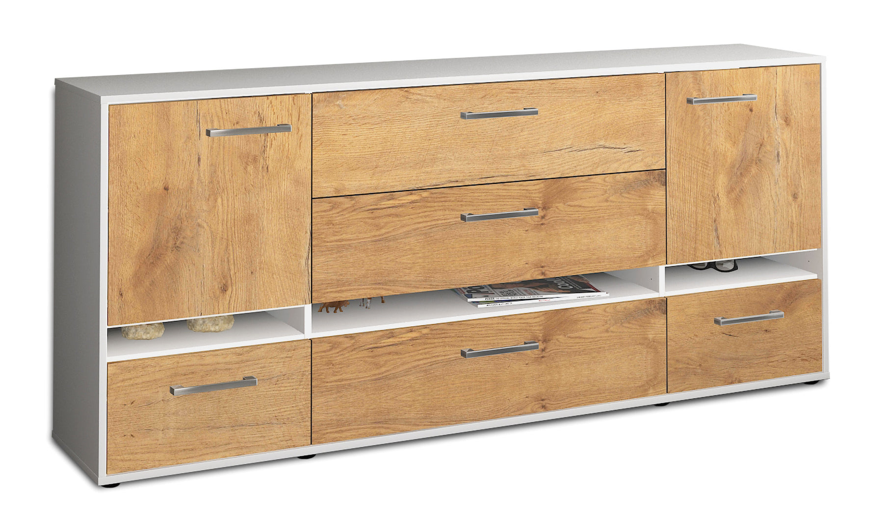 Sideboard Floriana, Eiche Studio (180x79x35cm) - Stil.Zeit Möbel GmbH