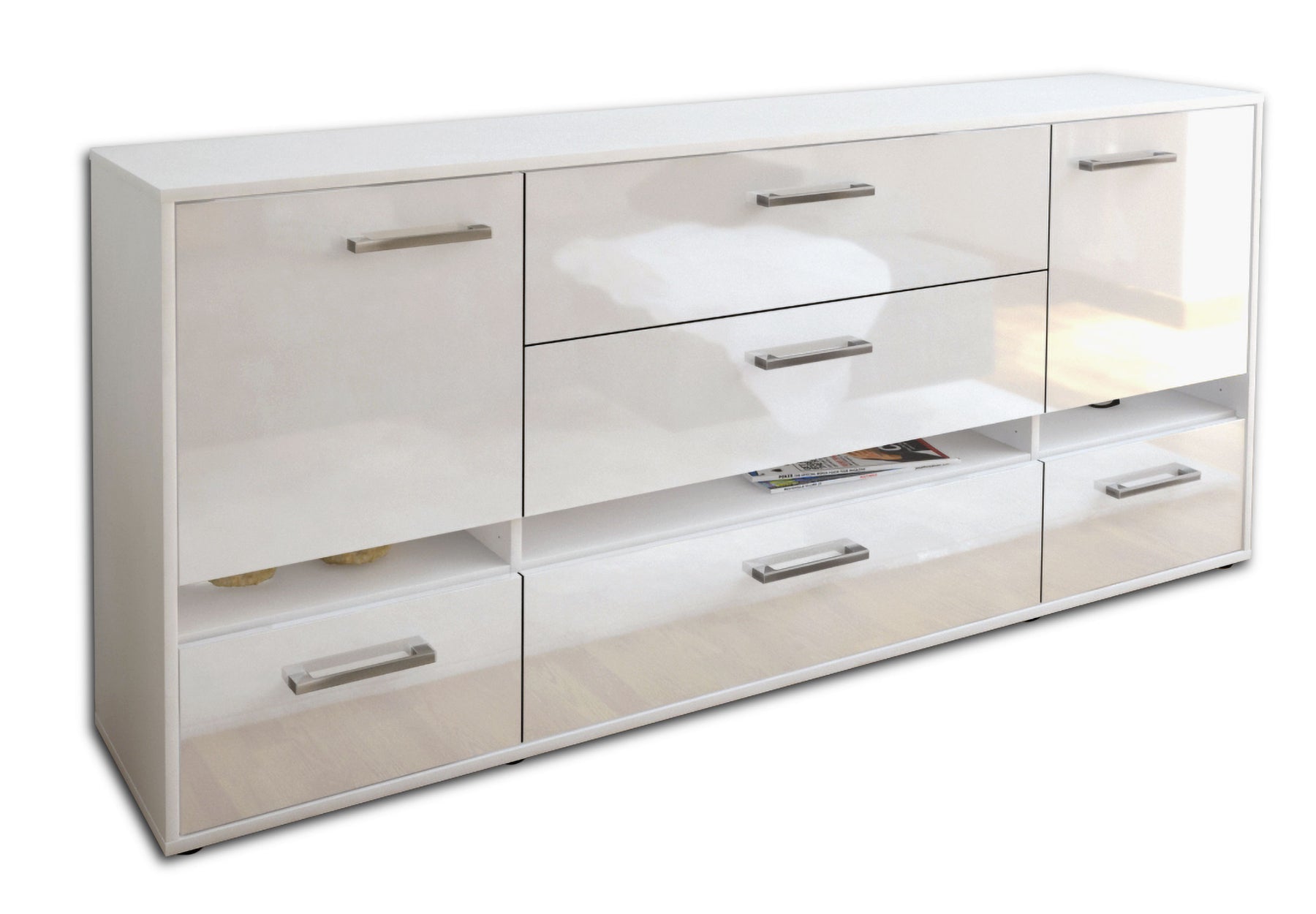 Sideboard Floriana, Weiß Studio (180x79x35cm) - Stil.Zeit Möbel GmbH