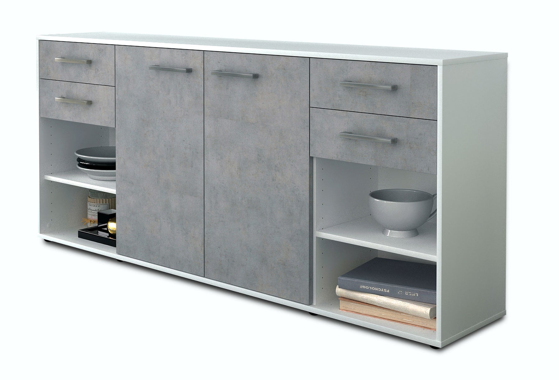 Sideboard Franka, Beton Studio (180x79x35cm) - Stil.Zeit Möbel GmbH