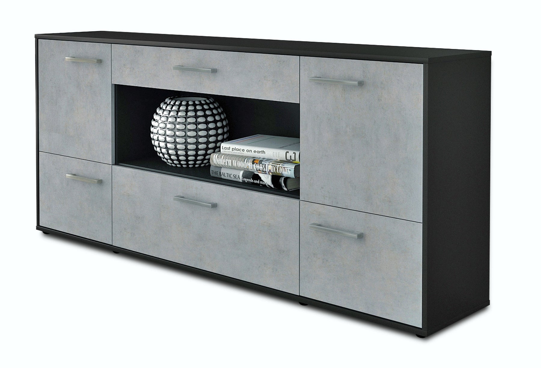 Sideboard Elodie, Beton Studio (180x79x35cm) - Stil.Zeit Möbel GmbH