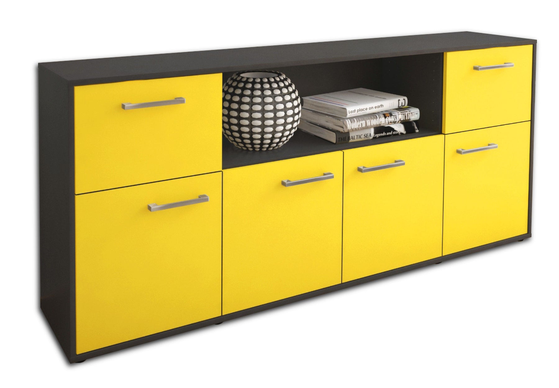 Sideboard Ermentrude, Gelb Studio (180x79x35cm) - Stil.Zeit Möbel GmbH