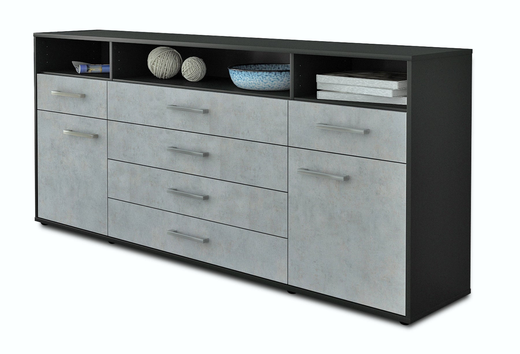 Sideboard Evelina, Beton Studio (180x79x35cm) - Stil.Zeit Möbel GmbH