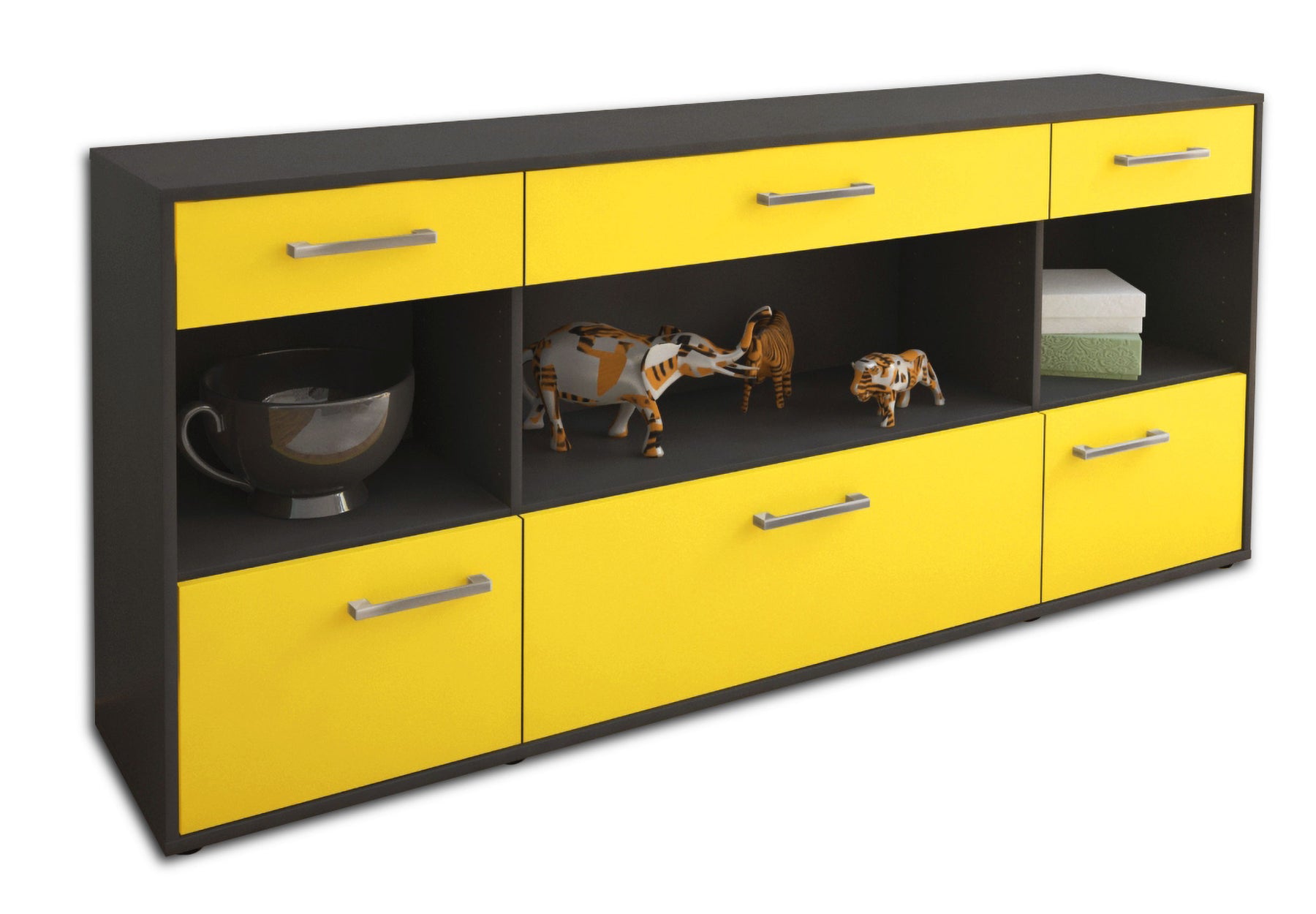 Sideboard Fabiana, Gelb Studio (180x79x35cm) - Stil.Zeit Möbel GmbH