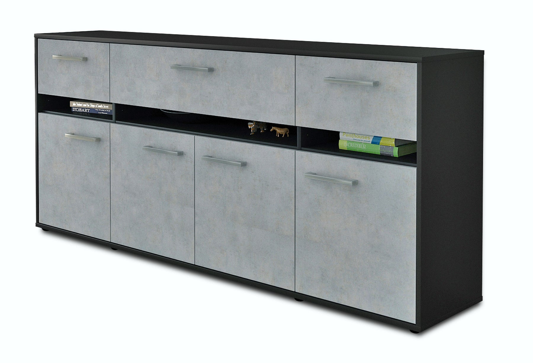 Sideboard Flora, Beton Studio (180x79x35cm) - Stil.Zeit Möbel GmbH