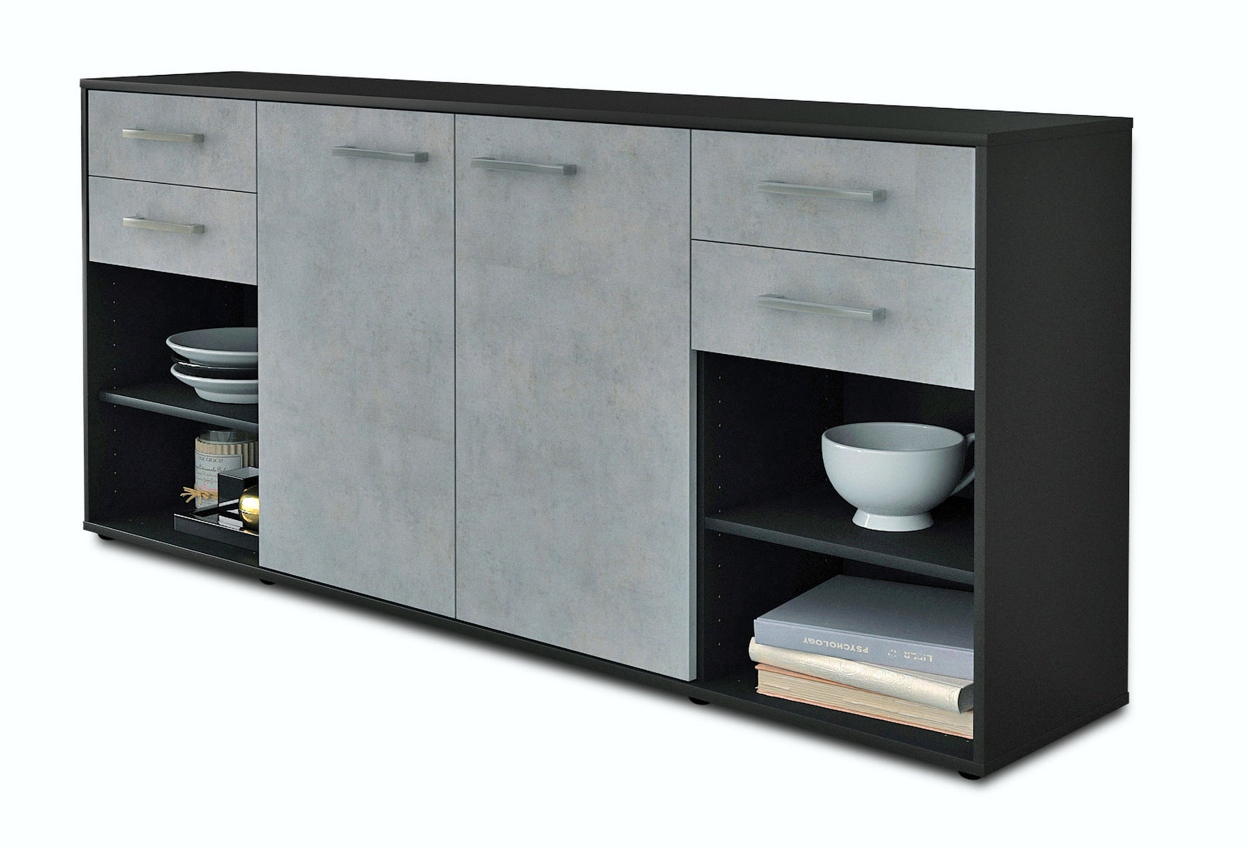 Sideboard Franka, Beton Studio (180x79x35cm) - Stil.Zeit Möbel GmbH