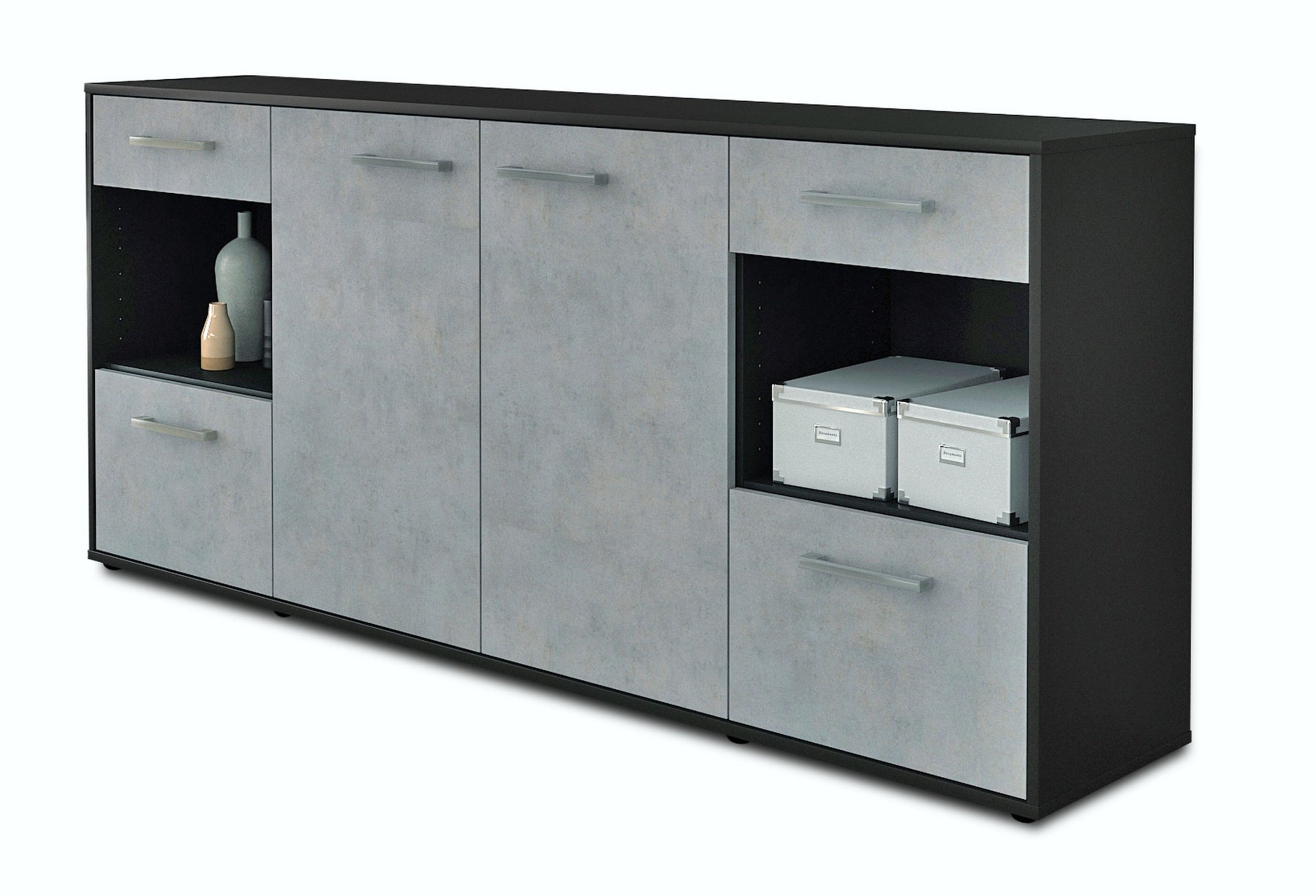 Sideboard Gabriella, Beton Studio (180x79x35cm) - Stil.Zeit Möbel GmbH