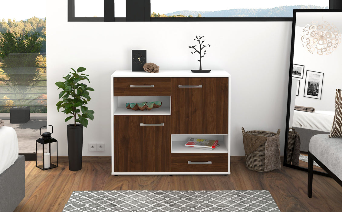 Sideboard Carmelina, Walnuss Front (92x79x35cm) - Stil.Zeit Möbel GmbH