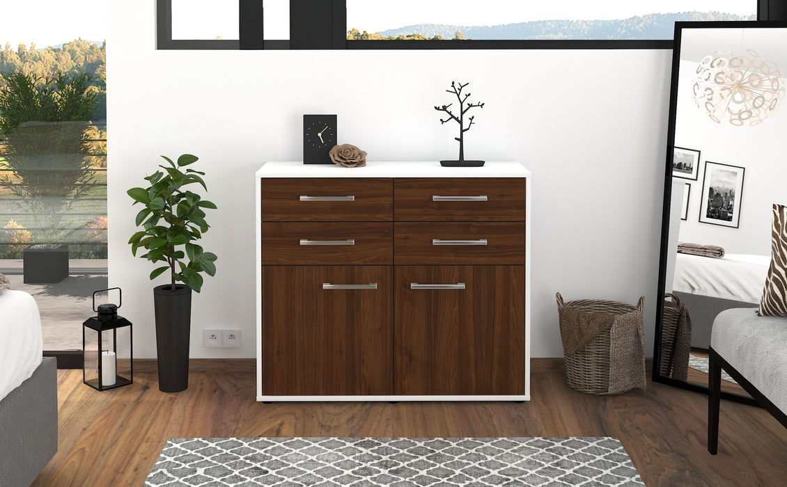 Sideboard Celia, Walnuss Front (92x79x35cm) - Stil.Zeit Möbel GmbH