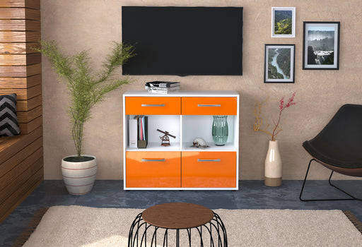 Sideboard Christina, Orange Front (92x79x35cm) - Stil.Zeit Möbel GmbH