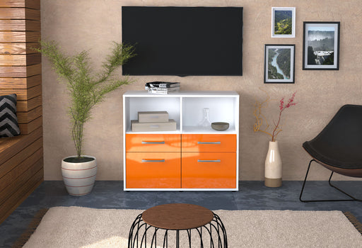 Sideboard Christine, Orange Front (92x79x35cm) - Stil.Zeit Möbel GmbH