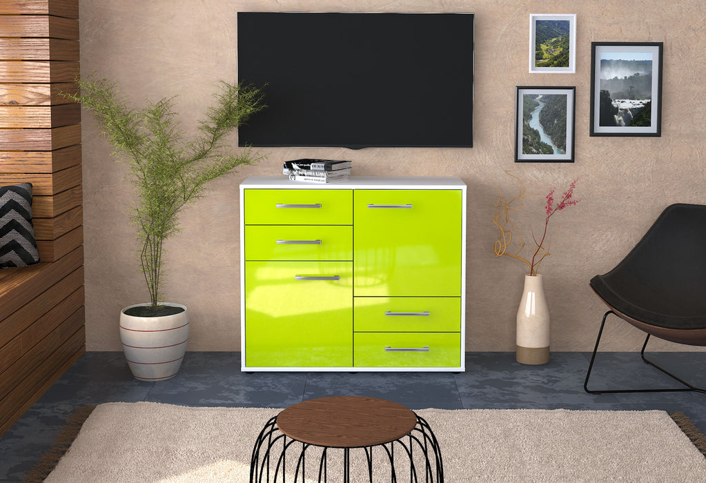 Sideboard Ciara, Grün Front (92x79x35cm) - Stil.Zeit Möbel GmbH