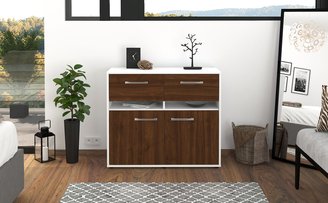 Sideboard Clea, Walnuss Front (92x79x35cm) - Stil.Zeit Möbel GmbH