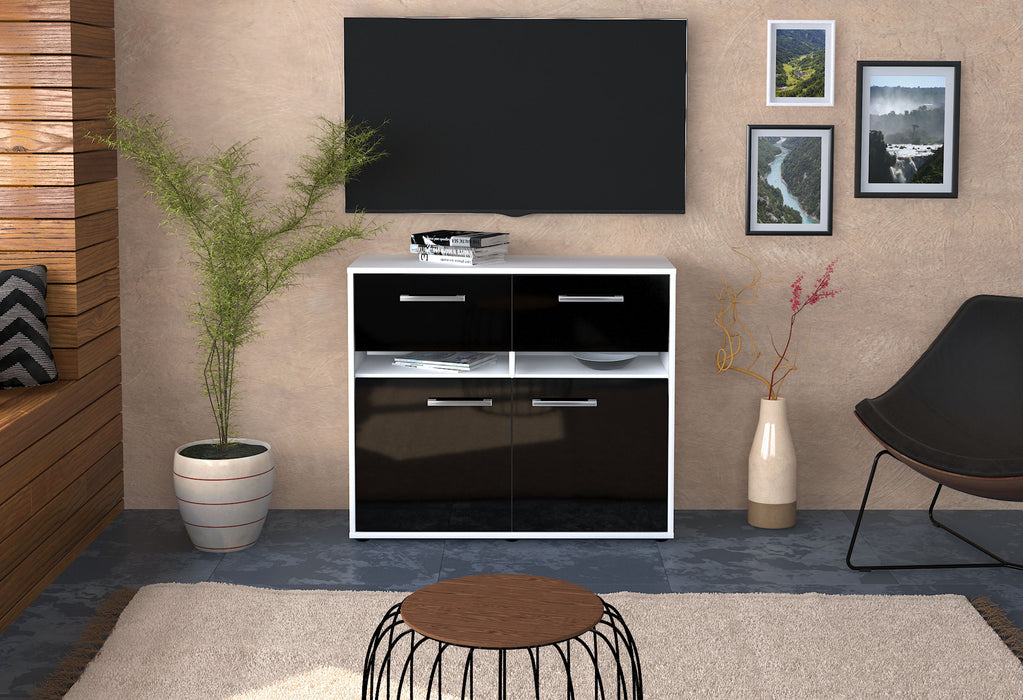 Sideboard Clea, Schwarz Front (92x79x35cm) - Stil.Zeit Möbel GmbH